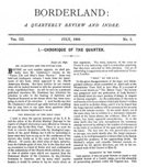 Borderland, July 1896