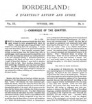 Borderland, October 1896