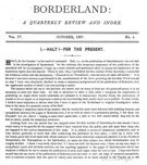 Borderland, October 1897