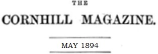 Cornhill Magazine masthead